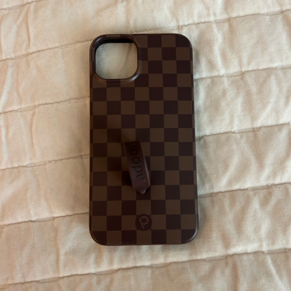 Loopy Case Dark Brown Checkered Phone Case